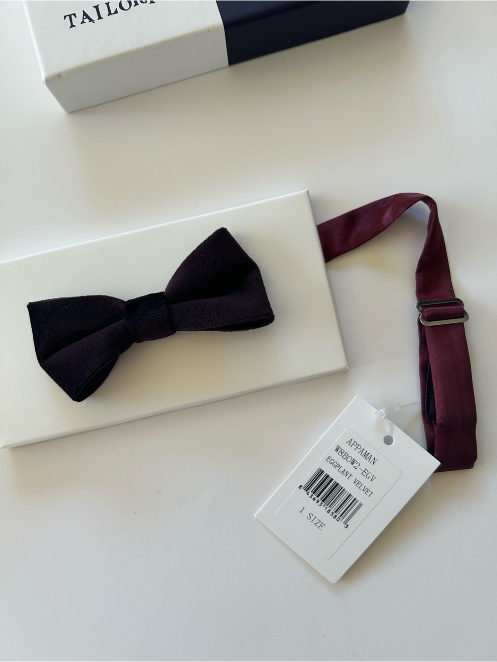 New in Box Appaman Fine Tailoring Eggplant Velvet Adjustable BowTie Kids Baby&Up - Picture 4 of 8